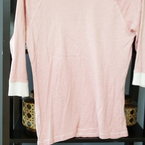 Gap 3/4 sleeves red and cream striped shirt - Picture 2 of 3